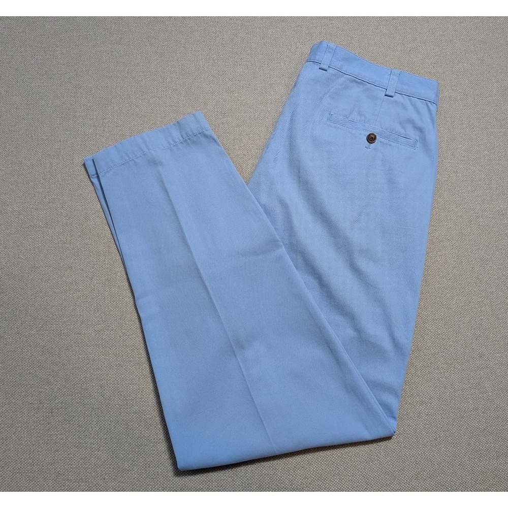 Brooks Brothers Clark Mens Pants Blue 36x32 Twill Breathable Pockets W36 L32